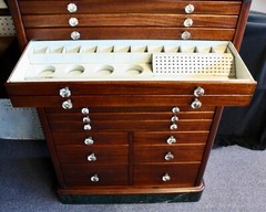 Antique Mahogany Dentist’s Cabinet American Cabinet Co 17 Drawers-4 Shelves 1900
