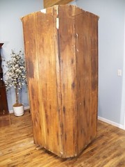 Antique Original Grain Painted Corner Cupboard Cabinet 4 Doors