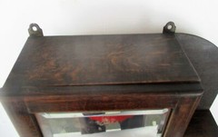 Art Deco Wood Kitchen Apothecary Bathroom Wall Cabinet Beveled Glass Mirror Lett