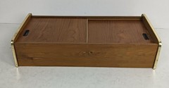 vintage Mid century Scandinavian style teak wood messing medicine apothecary cab