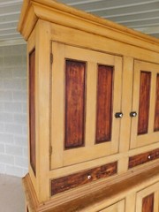 Antique Primitive 2pc Step Back Cupboard 56″w