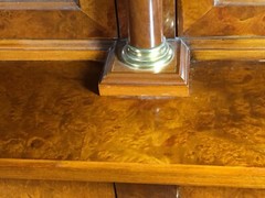 French Empire Style Custom Breakfront With Classical Brass Mounted Ormolu Column