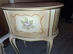 Curio cabinet And two In tables , french manufacturer , beautiful cocoa revival