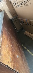 Vintage Antique Oak Apothecary Mail Station Storage Cabinet 78X18.5X44″
