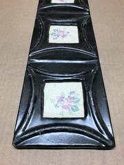 VTG 5×23 Multi Quad 3″ Photo Tin Ceiling Metal Picture Black Frame Old 1233-26B