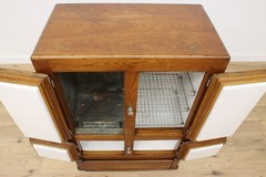 Farmhouse Antique Ash Ice Box Kitchen Pantry or Bar Cabinet #53682