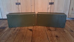 Vintage Metal Veteran series original index filing drawers In Green