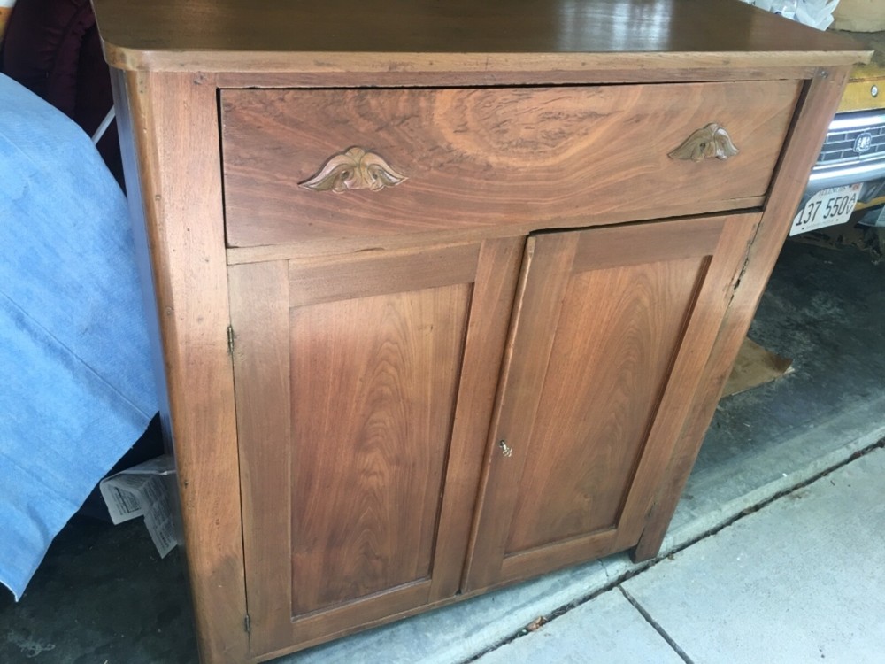 Antique Solid Walnut Country Primitive Jelly Cupboard Cabinet Circa 1850’s