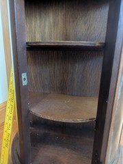 Vintage Bow Front Wall Curio Display Cabinet Bowed Glass Miniature Case 23 x 13