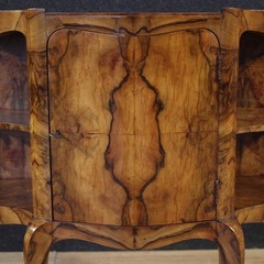 Small sideboard in burl walnut wood furniture cabinet 1 door 20th century