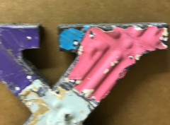 Decorative Salvaged Tin Ceiling 8″ Patchwork Mix Color Letter X Metal 164-26B