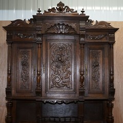 LOVELY HAND CARVED SOLID OAK DUTCH CUPBOARD ORNATE DETAILING CHEST OF DRAWERS