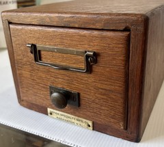 Antique Oak “Office Specialty MFG Co.” Library File Drawer