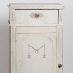 Pair 19th Century Swedish Gustavian White Painted Narrow Cabinets