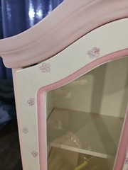 The Bombay Company Floral Pink Girly Display Cabinet, Glass Door, Shelves