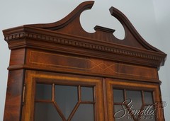 L73677: English Made Mahogany Inlaid Corner Cabinet 1 Of 2