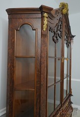 L63333EC: Dutch Style Painted Faux Burl Walnut China Cabinet