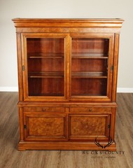 Ethan Allen Louis Philippe Style Burl Wood China Cabinet