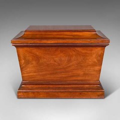 Large Antique Sarcophagus Cellarette, English, Mahogany, Wine Cooler, Regency