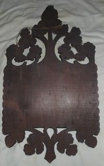 ANTIQUE VICTORIAN GERMAN BLACK FOREST CARVED LADY WOOD WALL SHELF RACK HOLDER A+