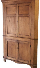 Corner CABINET Cupboard, Ohio, attr Shaker Union Village, Walnut, early1800 80″t