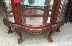 CARVED MAHOGANY BEVELED GLASS CHINA CABINET, ATTR. R. J. HORNER