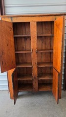 Antique Primitive Cupboard Kitchen Wooden Cabinet Farmhouse Armoire Wood Latches