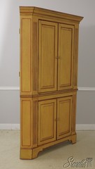 L56916: Primitive Style Paint Decorated Corner Cabinet Cupboard