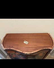 Antique French Style cabinet Marble top,hand painted H 32 1/2″, W 35″,D 17 1/2”