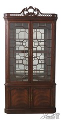56561: HENKEL HARRIS Large Mahogany Corner China Cabinet