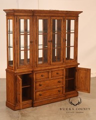 Thomasville Lighted Oak China Cabinet