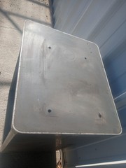 Vintage MCM Steel cabinet Side Table steelcase style steampunk tanker gray grey