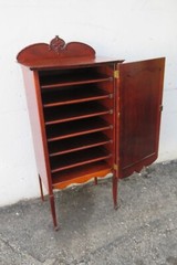 Late 1800s Victorian Carved Storage Music Record Cabinet 5962