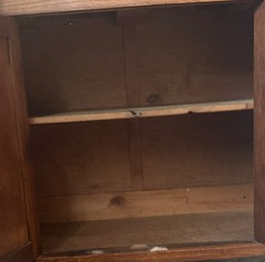 Antique Wood China Cabinet Glass Doors Mirror 4 Doors 2 Drawers 3 Shelves Brown