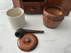 Edwardian Oak Smoker’s Cabinet Vintage Pipe Cupboard Circa 1910s 1920s