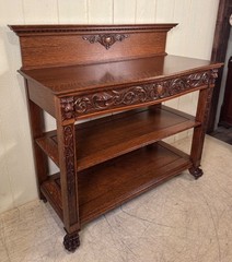 Antique Oak 3-Tier Open Server