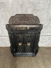 SUPERB 19th CENTURY FRENCH CAST IRON AND BRONZE CABINET / DRY BAR. ETERNAL FLAME