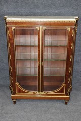 French Louis XVI Style Ormolu Mounted Marble Top Vitrine By Francois Alix