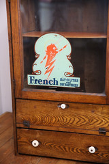 Vintage Antique Oak Display Case apothecary drawer Cabinet Batteries Flashlights