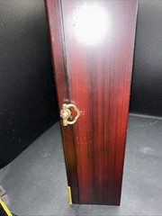 VTG Display Mirrored Wood Brass Glass Shelf Display Curio Knick Knack Cabinet