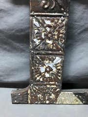 Decorative Salvage Tin Ceiling 12″ Patchwork Metal VTG Letter D Old 302-25B