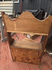 Antique Hanging Wall Shelf Medicine Cabinet Carved 32″ Tall