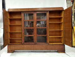 French 1920’s Walnut Art Deco China Cabinet