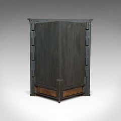 Antique Corner Cabinet, English, Georgian, Oak, Hanging, Cupboard, Circa 1780