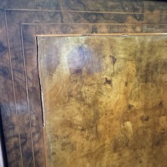 French Philippe 19th C. Burl Walnut Marquetry Cabinet w/ Key Antique