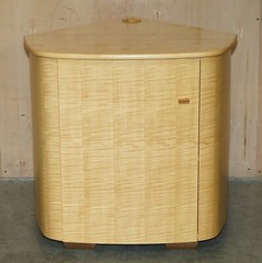 FINE BAXTER & LEE SATIN BIRCH BOW FRONTED TELEVISION TV CABINET PART OF SUITE