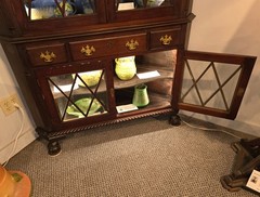 Antique American Mahogany Corner Curio or China Display Cabinet