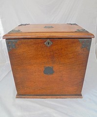 Antique Oak Fall Front Stationery Box with Drawers Restoration