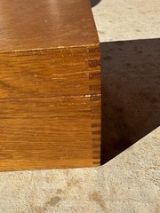 Vintage Globe Wernicke Wood Dove Tailed Rolodex Box Nice Oak ?