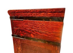 ANTIQUE ARTS & CRAFTS TIGER OAK STACKING FILE CABINET – INDEX & DOCUMENT DRAWERS